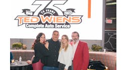 Ted Wiens Tire & Auto was founded by the late Ted Wiens Sr. in 1948. Pictured are the second, third and fourth generation of Wiens family members who now run the dealership. (From left to right, Jennifer Wiens, the company's brand manager; her husband, Vice President Ted Wiens III; President Ted Wiens Jr.; and Brianna Wiens, the dealership's development manager.)