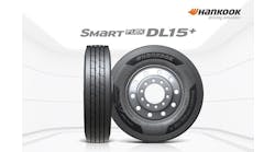 According to Hankook officials, the SmartFlex DL15+ product comes equipped with a bead profile along with a carcass structure to “minimize tire deformation and improve overall energy dispersion when under heavy loads.”