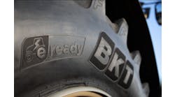 BKT officials say the company's first E-Ready tire, the AgrimaxFactor, is designed for tillage and transportation applications.