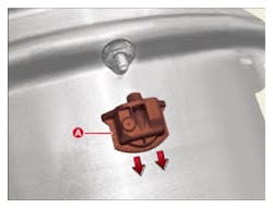 Fig. 3: Follow the arrows to remove the sensor housing.