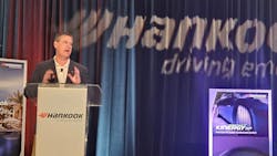 “We need to make a profit and you need to make a profit,” Rob Williams, president of Hankook Tire America Corp., told attendees at the company’s Partners Day event. “That’s what a true partnership is all about.”