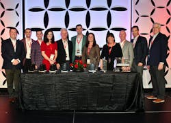 The McCarthy family and executive team from McCarthy Tire Service planned the 2024 leadership conference. From left, Gary Lambert Jr., Daniel Horn, Tim Lambert, Colleen Doyle, Neil Horn, John McCarthy III, Mary Kate Henry, Katie Lambert, Gary Lambert, John McCarthy Jr. and Joe Doyle.