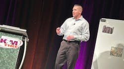 “In his new role, Zurcher will play a crucial part in working with the current K&M leadership team to strengthen and continue to build on the company’s strategic plans,” say K&M Tire officials. (Jon Zurcher is pictured at K&M Tire’s 2023 Dealer Conference and Trade Show.)