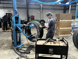 K&R Tire’s retread shop is building tires for customers throughout central Michigan. Owner Ed Rietman says the company’s territory fans out 100 miles in any direction from Grand Rapids, Mich.