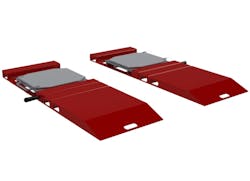 The kit allows for floor alignment with 36-inches of rollback. The kit can be bolted to the floor or be kept portable through its interlocking sections.
