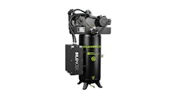 The single-phase compressor is equipped with a 5hp motor, a 60-gallon tank and has a max PSI of 150.