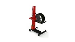 The battery-operated safety device features a 200 lb. lift capacity and allows technicians to work at a comfortable height with no need to bend or kneel over.