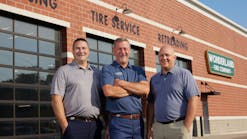 'Employees recognize it when you do things for them that you don't have to do,' says Jon Langerak, CEO and president of Wonderland Tire Co. (pictured center). Langerak was MTD's Tire Dealer of the Year Award recipient in 2023.