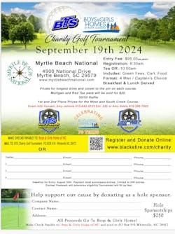 The final cut off for golfers is Monday, Sept. 16, but donations to support the event and charity are welcome even after that date.