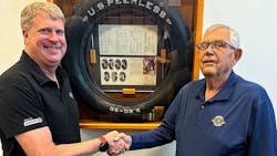 “We are proud to not only expand our reach but to welcome the dedicated employees of Peerless Tire into the Gills Point S family,' says Eric Gill, CEO of Gills Point S Tire & Auto Service (left). 'We look forward to continuing the legacy that Sam (right) has built.”