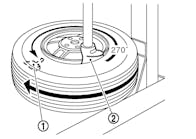 When removing the sensor, place the wheel and tire onto the tire changer so the sensor is at the bottom and 270 degrees from the mounting/demounting head.